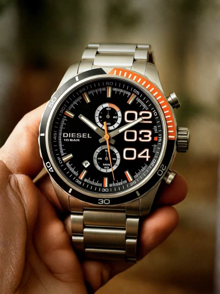 Diesel Black Dial Stainless Steel Chronograph Watch